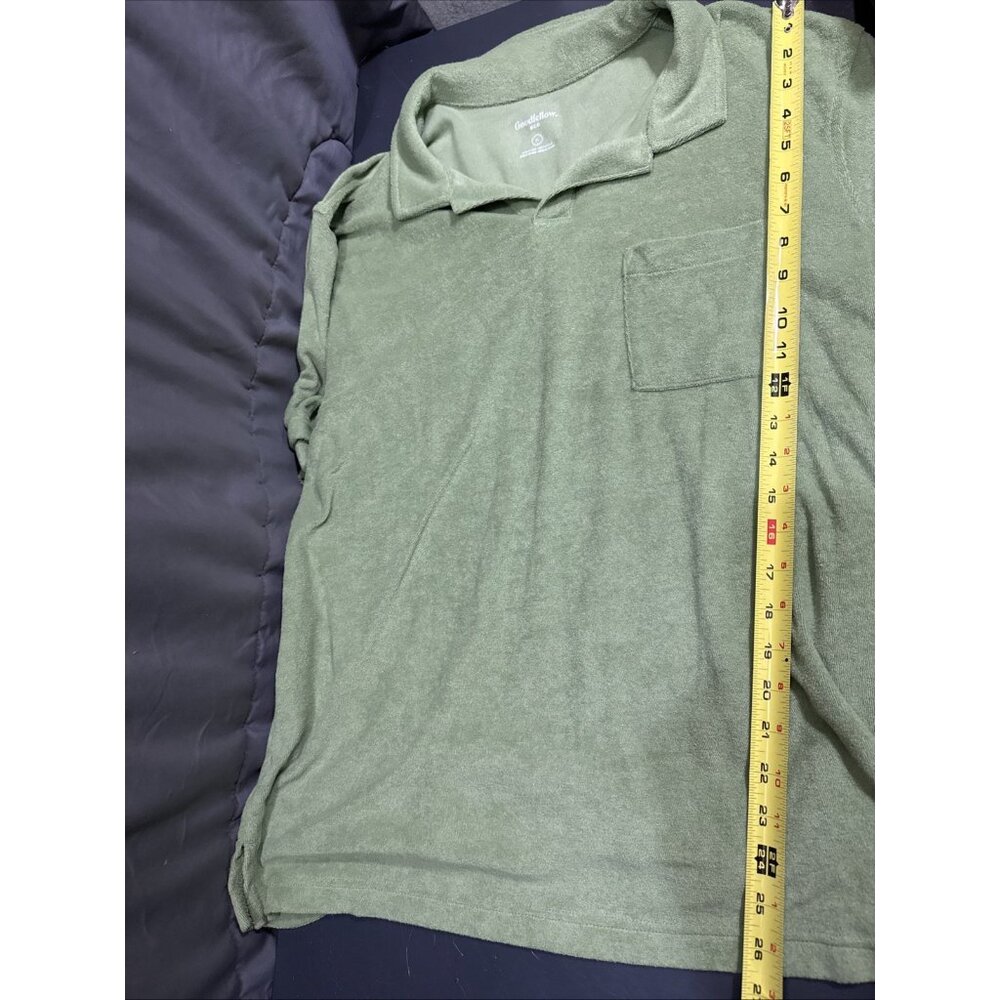 Goodfellow &Co Polo Mens Size XL Short Sleeve Crew Neck T Shirts Green Terryclot - Picture 9 of 10